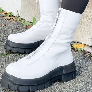 ASOS white chunky platform boots